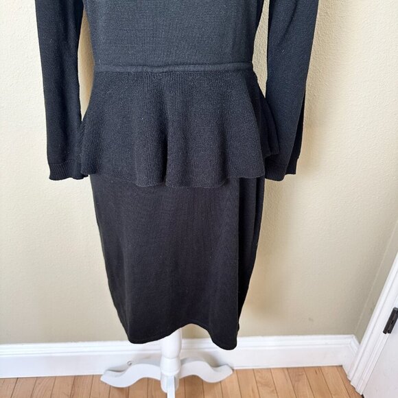 CALVIN KLEIN Sweater Dress with Peplum Scoop Neck Size Medium - Picture 5 of 11